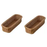 Desktop Cutlery Storage Woven Basket Restaurant Drain Storage , Brown