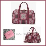 KATE SPADE SPADE FLOWER MONOGRAM ELEANOR MED SATCHEL GARNET W/DUSTBAG NWT $358