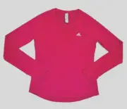 $69 Adidas Logo Climalite Long Sleeves V Neck Active Athletic Top Gym T Shirt M