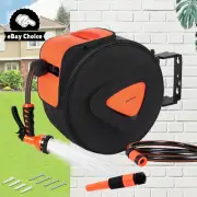 20M Retractable Garden Hose Reel Wall Mounted 9-Function Sprayer Nozzle