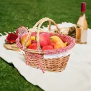 Rattan Picnic Basket Child Artificial Wicker with Handle Blanket Lid