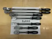 Snap-on Tools USA NEW 7pc BLACK Hard Handle 3/8 Drive Fixed Flex Ratchet Lot Set