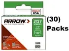 Arrow Fastener # 214 JT21 TR45 1000 Pack 1/4" Staples - Pack of 30