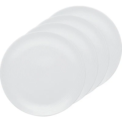 Noritake WoW Dune Coupe Dinner Plate 27.5cm Set of 4 White on White