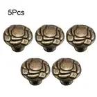 5Pcs Antique Flower Pull Handle Drawer Cabinet Door Jewelry Box Knob Hardware