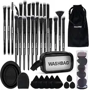 MAANGE Eye Makeup Brushes, 41 Pcs Premium Synthetic Precision Makeup Brush Set Contour Blush Concealers Eyeshadow Eyeliner Blending Make Up Brush Kit (Black, 41 Piece Set)