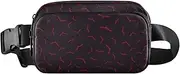 [GuoChe] Stylish Crossbody Bag Waist Packs Women Men Happy Halloween Red Bats Black Mini Bum Bag Belt with Adjustable Strap for Travel Shopping Running, Happy Halloween44, 8" x 5.3" x 2.3", Retro
