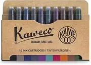 Kaweco Fountain Pen 10-Pack Ink Cartridges in Kaweco Colours for Cartridge Fountain Pens with Short Standard Cartridges | Set of 10 Fountain Pen Ink Cartridges | Ink Set in Multiple Colours