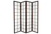 Zen Room Divider Screen Brown 4 Panel
