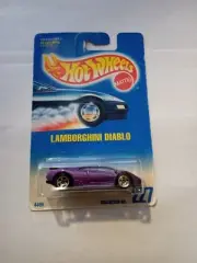 1992 Hot Wheels Violet Lamborghini Diablo W/Crease, Major Dings, & Shelf Wear