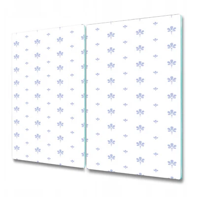 Tempered Glass Bread Serving Board Worktop Saver Floral blue and grey 2x30x52