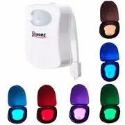 SOLMORE Body Motion Sensor Activated 8 Colors LED Toilet Night Light Bathroom Lamp