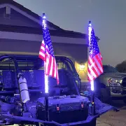 2x 3FT RGB LED Whip Light DIY Chasing Patterns Antenna Lighted Whips ATV UTV