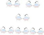 2 Pairs Cloud Sunglasses Cloud Shaped Shades Specila Glasses Frameless Wave Glasses Unique Glasses Fashion Glasses Cloud Tear Sunglasses Rimless Glasses Party Cloud Glasses