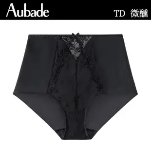 【Aubade】微醺中高腰刺繡蕾絲褲 性感內褲 法國進口 女內褲(TM-黑)