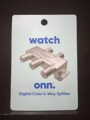 Digital Coax 4-Way Splitter Cable Satellite Antenna Signal ONN Brand New