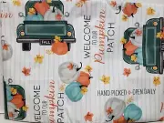 Vinyl Tablecloth,52"x70" Rectangle, FALL TRUCK, WELCOME TO OUR PUMPKIN PATCH, DG