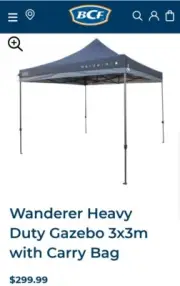 Wanderer Heavy Duty Gazebo 3x3m with Carry Bag & Comes With A Solid Side Wall