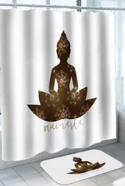 Namaste Golden Mandala Buddha Shower Curtain