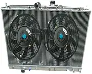Compatible For Mitsubishi Galant VR-4 VR4 EC5A / EC5W 6A13TT 2-TURBO ENGINE Aluminum Radiator + Fans 1996-2003 97 98 99 00 01 02 1997 1998