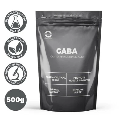 500G GABA - Gamma-Aminobutyric Acid PURE 100% Pharmaceutical Grade powder