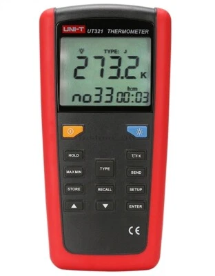 UT-321 Uni-T Single Thermometers New Contact Type K J T E Usb bk