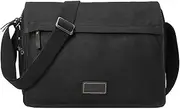 [Troop London] TRP0241 Classic Canvas Messenger Bag Black Wax, Black Waxed
