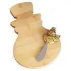 Wooden Cheeseboard with Knife Spreader Christmas Gift Set - Snowman