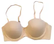Iris & Lilly Bra Women's 32C Nude Strapless Underwire Padded Adjustable Strap