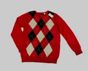 NEW The children's place argyle V neck sweater size XL 14