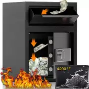 1.8 CUB Depository Drop Safe Fireproof, Front Drop Slot Lock Box with Digital Co