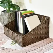 Imitation Rattan Woven Basket Versatile Bread Basket for Desk Kitchen Picnic