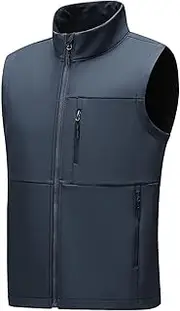[Generic] Jacket for Softshell Vest Outerwear Zip Up Lined Windproof Sleeveless Jacket For Hiking Jacket for Winter Men
