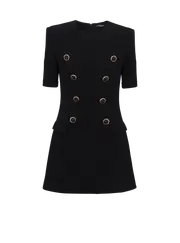 [Balmain] 8 Button Straight Crepe Short Dress