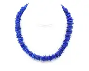 Large 12mm Lapis Lazuli Chip Bead Gemstone Necklace, Unique Asymmetrical Choker