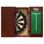 TEX PRO Dart Board Set MAHOGANY CABINET