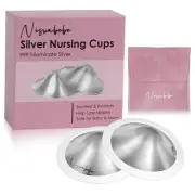 The Original Silver Nursing Cups with Silicone Ring,Nipple Shields for Nursin...
