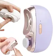 Electric Nail Clippers - 3 in 1 Fingernail Trimmer, Polisher & Clip Storage with Led, Rechargeable & 2 Speeds, Automatic Nail Trimmer Electric Fingernail Cutter Nail Scissors for Baby, Kids, Seniors, Caregivers (Purple)
