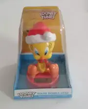 Looney Tunes Tweety Santa Hat Solar Bobble-Head New Christmas