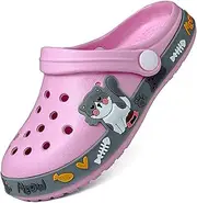[XPKWS] Kids Clogs Boys Girls Garden Shoes Unisex-Child Cartoon Slide Sandals with Pivoting Heel Straps