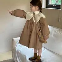 在飛比找蝦皮購物優惠-童裝風衣外套 2023秋季新款童裝 韓版童裝 女童花邊領中長