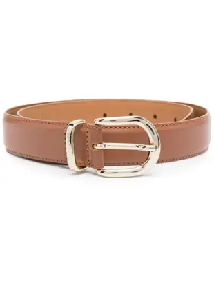 pointed-tip leather belt