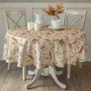 Autumn Jacquard Printed Fabric Tablecloth for Fall Harvest and Thanksgiving T...