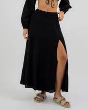 [Mooloola] Mooloola Women's Elowen Maxi Skirt in Black 0 Black