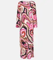 [Rixo] Rixo Alondra printed maxi dress AU 18 pink