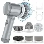 Electric Spin Scrubber,Electric Cleaning Brush Cordless Power Scrubber with 6 Replaceable Brush Heads Handheld Power Shower Scrubber
