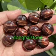 10PCS Natural Red Tiger’s Eye Quartz Carved Sphere Quartz Crystal Ball Gem 20mm+