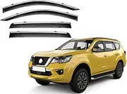 FUWKAIZS Compatible for Nissan Terra D23 Leo-MX8 X-Terra 2018-2022 Window Visor Vent Shades Ventvisor Wind Deflectors Visors Rain Guard Shades Visor(PS plating-4PCS)