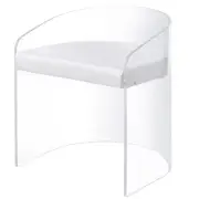 Pemberly Row Pure Decor 19" U Shape Lucite and Acrylic Dinner Chair in Clear