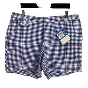 Columbia Super Bonehead II Women's size 16 Purple White Gingham Plaid Shorts